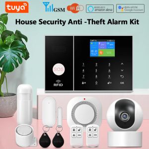 Kitler Mulo Wifi GSM Alarm Sistemi Ev için Kablosuz Güvenlik Hırsız Sistemi Kiti 2G Akıllı Yaşam Tuka Uygulama Kontrolü Alexa ile