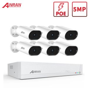 Sistema Anran 8ch Poe Câmera 5MP NVR Kit Segurança CCTV Sistema de vigilância Infravermelho Câmera de gravador de câmera Capture alarme Capture