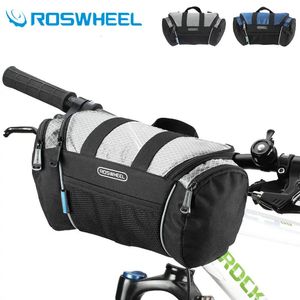 Roswheel 5L Bisiklet Bisiklet Bisiklet Torbası Gideri Ön Tüp Pannier Sepet Paketi 240329