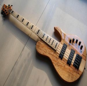 Yeni Varış 5 String Solid Ash Electric Bass Guitar One Natural 1212222985436