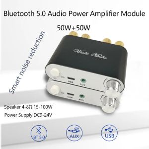 Усилитель 2*50 Вт Bluetooth 5.0 TPA3116D2 Стерео цифровой плата Audio Audio Amplifier Board TPA3116 Беспроводной амплификационный домашний кинотеатр Мини -Amp