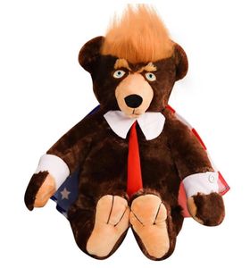 60cm Donald Trump Bear Peluş Oyuncaklar Serin ABD Başkan Bear Collection Bebek Oyuncakları Çocuklar İçin Hediye Çocuk LJ201126272070