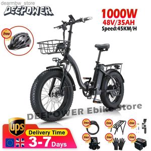 Bikes in profondità 1000W FoldAb da 20 pollici Bike Ectric 48V 35Ah Iithium Batteria Outdoor Cycling Mountain Mountain Ectric Bicyc Folding Ebike L48