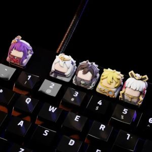 Аксессуары Genshin Impact Original Keyboard Keycap Raiden Shogun Anime Cakecap Peripheral Product Cap Cap для механической клавиатуры