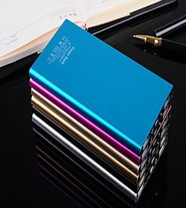 Metal Slim Power Bank 20000MAH Portable Mobile Batter Batter Backup Зарядное устройство 2 USB -порты.