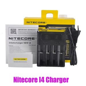 Оригинальный Nitecore New I4 зарядное устройство Digicharger ЖК-дисплей батарея интеллектуальная 4-слоты Зарядка для IMR 18650 20700 21700 Universal Li-Ion Battery Harders подходит