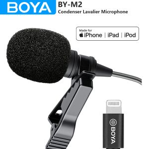 Микрофоны Boya Bym2 6m Профессиональный конденсатор Lavalier Lapel Microphone для iPad iPhone iPod Touch Devices Live Streaming YouTube
