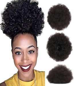 Afro Kinky Kıvırcık Saç Alacak kuyruğu Afro -Amerikan Kısa Afro AFRO KÜÇÜK KÜRESEL KÜRESEL SENTETİK BRIPSTRING PUFF Ponytail5172789