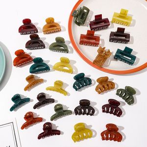 Tatlı mini asetat saç klipsi kadınlar için kızlar jöle renk kavrama klipleri geometri saç pençeleri şık 4cm şık barrettes saç aksesuarları