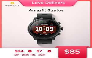 Orijinal Amazfit Stratos Smartwatch Akıllı İzle Bluetooth GPS Kalori Sayısı Kalp Monitörü 50m su geçirmez Android iOS Phone6531337