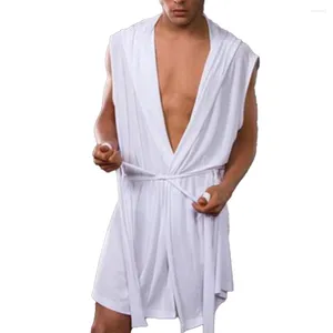 Домашняя одежда дышащие мужчины пижама свадебная рукавов белый/коричневый/коричневый ледяной шелковистый молоко