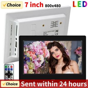 7 polegadas HD Digital PO Frame LED Smart Electronic Album LCD MP3 MP4 Music Player com controle remoto Y240401