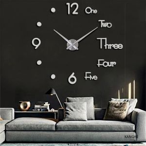 2022 Modern Design Large Wall Clock 3D DIY Quartz Clocks Fashion Watches Acrylic Mirror Stickers Living Room Home Decor Horlogefor DIY Quartz Clocks Fashion Watches