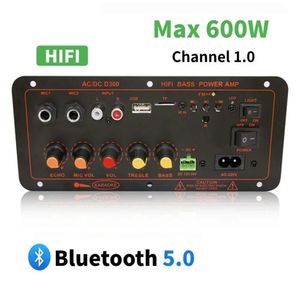 Amplifikatör Amplifikatör 600W Bluetooth 5.0 MP3 Tahtası 12V 24V Çift Mikrofon AMP MODU USB TF FM Araba Müzik Kayıpsız Bas Ses Dhcnx