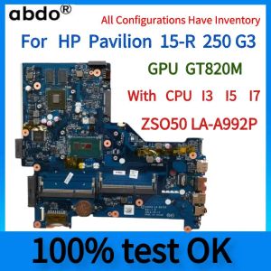 Anakart 780120601.780120501.780120001. HP Pavilion 15R 250 G3 Dizüstü Bilgisayar Anakart. LAA992P. CPU i3 i5 i7. ve GT820m ile