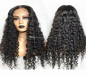 Curly 5x5 Silk Top Lace Fechamento Human Hair Wigs para mulheres negras Brasileiras 13x6 perucas de renda 150 180 Densidade Remy Hair Wig47791759