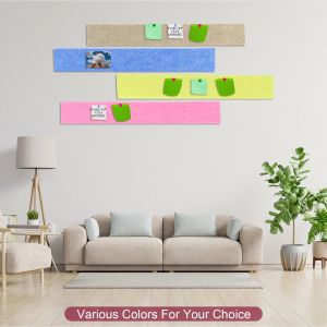 8шт 33x5см войлочная доска для доски Balletin Bar Bar Strip Self -Adhesive Win Pin Board с толчками для фотографий Memos Home Office Decor