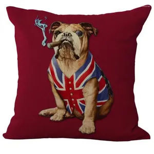 Подушка уютная обложка американские британские флаги ПЭТ -собака Печатная личность Корпус Декоративные подушки квадрат 45x45см