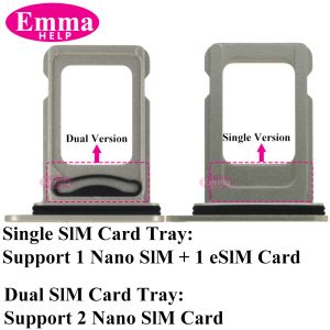 Держатель SIM -карты для iPhone 14 13 12 11 Pro Max 14plus однодневная двойная карка