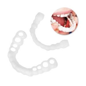 Perfekte Fit -Zähne Aufweichen gefälschter Zahnabdeckung Schnapp auf Silikon Lächeln Furnier Zähne obere Schönheit Werkzeug Kosmetische Zähne kostenlos Versand