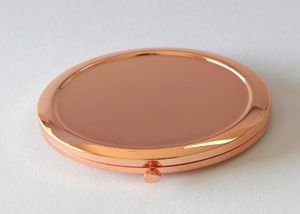 Высококачественное простое розовое золото Двустороннее путешествие компактное зеркало Dia 70 мм 275 дюйма 5pcslot9837620