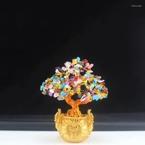 Декоративные цветы 1pc feng shui money Lucky Rich Craft Craft Natural Crystal Office Offic