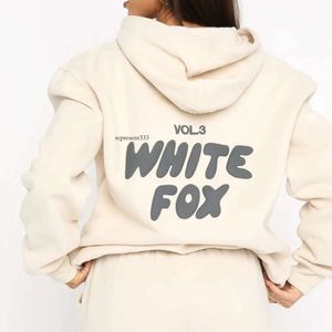 Beyaz Foxx Hoodie Designer Trailtsuit Setler Kadın Giyim Giyim Seti Sportif Uzun Kollu Külver Kapşonlu Takipleri Bahar Sonbahar Kış Hediyesi