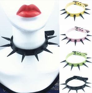 Chokers Gotik Siyah Çivili Punk Ceza Yakası Çiviler Perçinler Adamlar İçin Çakıkçı Kolye Erkekler Bondage Cosplay Goth Mücevherat