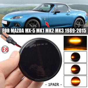 2pcs Dinâmico marcador lateral Turn Signal Light Sequencial Blinker Lamp para Mazda MX5 Miata Mk1 Mk2 MK3 1989-2015 NB NB NC
