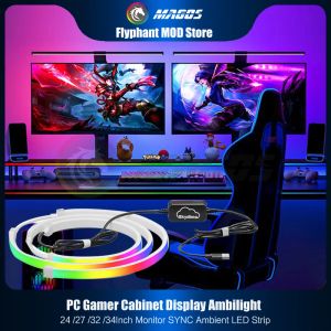 Охлаждение Skydimo Ambilight Lights PC Esport Gamer Ambient Rgb полоса, настольный компьютер дисплей Aura Led 5 В USB -программного обеспечения управление программным обеспечением