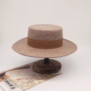 Berretti berrette colorblock jazz top cappello uomini e donne lana invernale piatta
