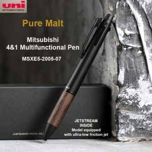 Uni 5 in 1 kalem jetstream mürekkep top noktası kalem mitsubishi mekanik kalem meşe/ metal çok fonksiyonlu kırtasiye yazma malzemeleri