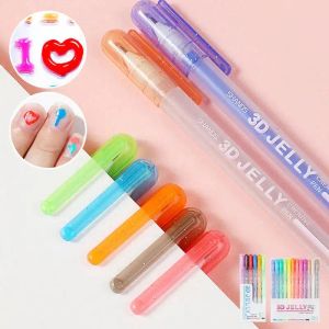 3D Jelly Pen Pen Jelly Ink Pens 3D гелевые чернильные ручки, установленные для раскраски, раскрашенные тонкие точки маркеры для детей для взрослых Doodling