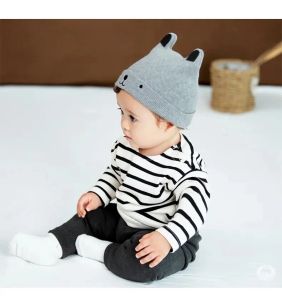 Новорожденный весенняя шляпа Crochet Grey Bab