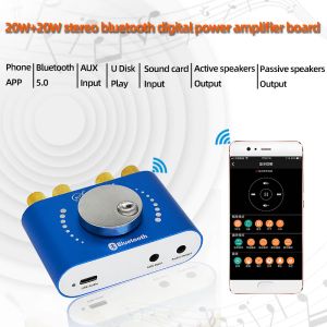 Усилитель XYKA15H Bluetooth 5.0 Беспроводной аудиоси цифровой усилитель мощности Стерео плата 20WX2 Bluetooth Amp Amplificador App 12V 24V