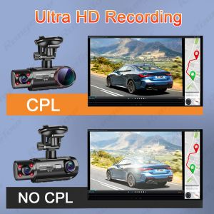 Menzil Tur 4K 3840*2160p 3 Kanallar 2K+2K+2K ön+kabin+arka araba DVR Dash Camera WiFi GPS Cpl Ir-Cut 24 Saat Park Moniter