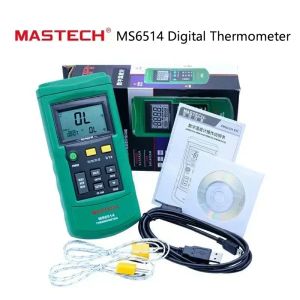 MASTECH MS6514 Çift Kanallı Dijital Termometre Veri Günlüğü Sıcaklık Test Cihazı USB Arayüz Termokupl Sensör Probu MS6514