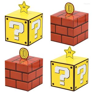 Подарочная упаковка 5pcs Gold Coin Brick Box Props Candy Game Theme День рождения детские упаковки детского душа принадлежности