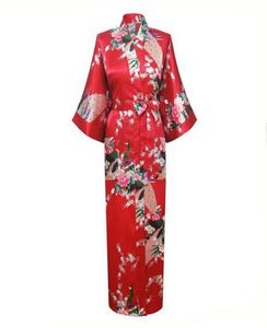 Целые красные китайские женщины шелковые районы для матчей Длинные сексуальные ночные рубашки Юката Кимоно платье для бодрствования пижама женская женская плюс xxx5044907