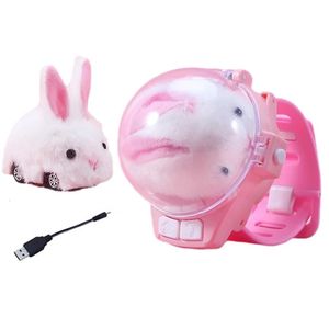 2,4G Mini Watch Control Car Cute Rc Car Kids Accompany Play Rabbit Dog Animal Gist Gird Gift Children Charge Watch RC Car Toys 240408