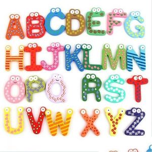 Магниты холодильника Дети детские деревянные алфавитные буквы Cartoon Образовательное обучение изучение игрушки Uni Подарок доставка Домашний сад XC DH0J8