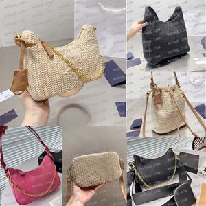 Sacchetti di paglia di lusso di alta qualità borse a spalle in nylon borse hobos borsetto borse designer baguettes crossbody lady lady totes borse da spiaggia