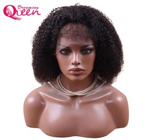 Moğol Afro Kinky Kıvırcık Saç Dantel Ön Vrigin İnsan Saç Perukları Doğal Hat Bebek Saçları ile Siyah Kadınlar Rüya Kraliçe2747315