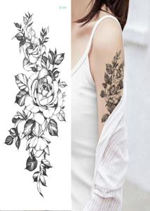 Временная татуировка наклейка цветочные пионы розовые наброски тату