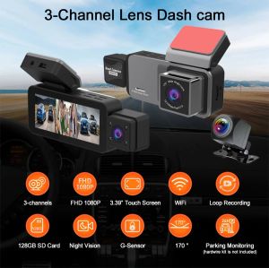 3 Kanal WiFi Araba DVR HD 1080P 3.39 inç dokunmatik ekran çizgi Camthree Way Cameradvrs Recorder Video Reivistrator Dashcam kamera