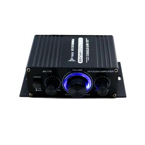 Amplifikatör AK170 12V Mini Ses Güç Amplifikatörü Dijital Ses Alıcı Amp Çift Kanal 20W+20W Bas Tiz Hacim Kontrolü Araba Evi Kullanımı