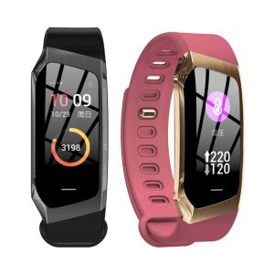 Armbänder Hot E18 Smart Bracelet Heart Free Monitor Fitness Tracker IP67 wasserdichte Bluetooth -Sportband Männer Girls Boy Watch für Xiaomi