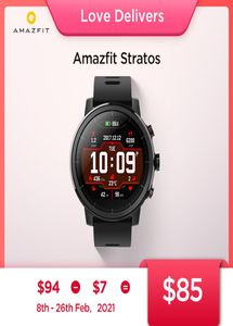 Orijinal Amazfit Stratos Smartwatch Akıllı İzle Bluetooth GPS Kalori Sayısı Kalp Monitörü 50m su geçirmez Android iOS Phone6481855