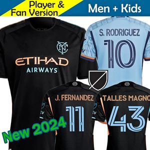 MLS New York City FC 2023 2024 Футбол Джерси Kid Kit Men Высшая лига 23/24 Футбольная рубашка Home NYCFC Sky Blue Away Black Talles Magno Fernandez Rodriguez Keaton