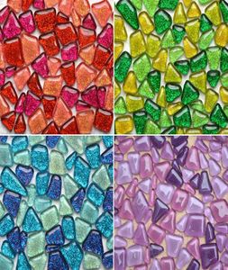 Yeni Tasarım Glitter Cam Mozaik Boncuklar Düz Mermerler Düzensiz Cam Mozaik Karolar Saklama Vazı Fener Akvaryum Bahçesi Dekora1183942